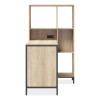 Turing Home Office Workstation With Integrated Bookcase And Power Center, 48.3" x 31.75" x 55.25", Desert Ash/Black