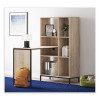 Turing Home Office Workstation With Integrated Bookcase And Power Center, 48.3" x 31.75" x 55.25", Desert Ash/Black