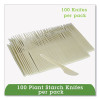Ecosense Renewable Plant Starch Cutlery, Knife, Plastic, Cream, 50/Pack