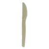 Ecosense Renewable Plant Starch Cutlery, Knife, Plastic, Cream, 50/Pack