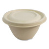 Fiber Lids For Fiber Barrel Bowls, 4.7" Diameter, Natural, Paper, 500/Carton