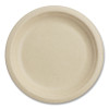 Fiber Plates, Paper, 7" Dia, Natural, 1,000/Carton