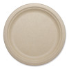 Fiber Plates, Paper, 9.1" Dia, Natural, 1,000/Carton