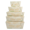No Tree Folded Takeout Containers, 46 Oz, 5.5 x 6.9 x 2.5, Natural, Sugarcane, 300/Carton