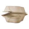 Fiber Hinged Takeout Containers, Burger Box, 6.5 x 6 x 3.2, Natural, Paper, 500/Carton