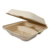 Fiber Hinged Takeout Containers, 3 Compartments, 8.8 x 8.2 x 2.9, Natural, Paper, 300/Carton