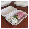 Fiber Hinged Takeout Containers, Hoagie Box, 9.2 x 6.4 x 3.1, Natural, Paper, 500/Carton