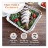Fiber Containers, 60 Oz, 7.5 x 9.8 x 2.7, Natural, Paper, 400/Carton
