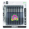 Z-Grip Ballpoint Pen, Retractable, Medium 1 Mm, Black Ink, Clear/Black Barrel, 18/Pack
