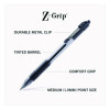 Z-Grip Ballpoint Pen, Retractable, Medium 1 Mm, Black Ink, Clear/Black Barrel, 18/Pack