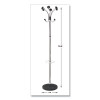 Chromy Coat Stand, 12 Knobs, 16w X 16d X 70.5h, Chrome/Black