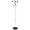 Chromy Coat Stand, 12 Knobs, 16w X 16d X 70.5h, Chrome/Black