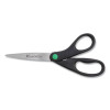 Kleenearth Scissors, 8" Long, 3.25" Cut Length, Straight Black Handle, 2/Pack