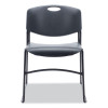 Alera Resin Stacking Chair, Supports Up To 275 Lb, 18.50" Seat Height, Black Seat, Black Back, Black Base, 4/Carton