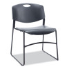 Alera Resin Stacking Chair, Supports Up To 275 Lb, 18.50" Seat Height, Black Seat, Black Back, Black Base, 4/Carton