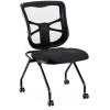 Alera Elusion Mesh Nesting Chairs, Supports Up To 275 Lb, 18.1" Seat Height, Black Seat, Black Back, Black Base, 2/Carton