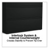 Lateral File, 3 Legal/Letter/A4/A5-Size File Drawers, Black, 42" x 18.63" x 40.25"