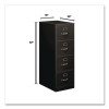 Economy Vertical File, 4 Legal-Size File Drawers, Black, 18" x 25" x 52"