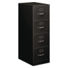 Economy Vertical File, 4 Legal-Size File Drawers, Black, 18" x 25" x 52"