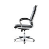 Alera Neratoli High-Back Slim Profile Chair, Faux Leather, 275 Lb Cap, 17.32" To 21.25" Seat Height, Black Seat/Back, Chrome