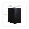 File Pedestal, Left Or Right, 2 Legal/Letter-Size File Drawers, Black, 14.96" X 19.29" X 27.75"