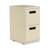 File Pedestal, Left Or Right, 2 Legal/Letter-Size File Drawers, Putty, 14.96" X 19.29" X 27.75"