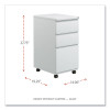 File Pedestal With Full-Length Pull, Left/Right, 3-Drawers: Box/Box/File, Legal/Letter, Light Gray, 14.96" X 19.29" X 27.75"