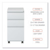 File Pedestal With Full-Length Pull, Left/Right, 3-Drawers: Box/Box/File, Legal/Letter, Light Gray, 14.96" X 19.29" X 27.75"