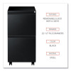 File Pedestal With Full-Length Pull, Left Or Right, 2 Legal/Letter-Size File Drawers, Black, 14.96" X 19.29" X 27.75"