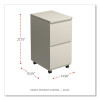 File Pedestal With Full-Length Pull, Left Or Right, 2 Legal/Letter-Size File Drawers, Putty, 14.96" X 19.29" X 27.75"
