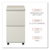 File Pedestal With Full-Length Pull, Left Or Right, 2 Legal/Letter-Size File Drawers, Putty, 14.96" X 19.29" X 27.75"