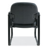 Alera Genaro Series Faux Leather Half-Back Sled Base Guest Chair, 25" x 24.80" x 33.66", Black Seat, Black Back, Black Base