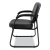 Alera Genaro Series Faux Leather Half-Back Sled Base Guest Chair, 25" x 24.80" x 33.66", Black Seat, Black Back, Black Base