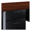 Double Pedestal Steel Desk, 72" x 36" x 29.5", Mocha/Black, Chrome-Plated Legs