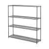 Ba Plus Wire Shelving Kit, Four-Shelf, 72w x 18d x 72h, Black Anthracite Plus