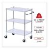 Three-Shelf Wire Cart With Liners, Metal, 3 Shelves, 600 Lb Capacity, 34.21" x 18" x 40", Silver