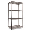 Wire Shelving Starter Kit, Four-Shelf, 36w X 24d X 72h, Black Anthracite