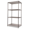 Wire Shelving Starter Kit, Four-Shelf, 36w X 24d X 72h, Black Anthracite