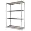 Wire Shelving Starter Kit, Four-Shelf, 48w X 18d X 72h, Black Anthracite