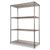 Wire Shelving Starter Kit, Four-Shelf, 48w X 24d X 72h, Black Anthracite