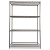 Wire Shelving Starter Kit, Four-Shelf, 48w X 24d X 72h, Black Anthracite
