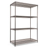 Wire Shelving Starter Kit, Four-Shelf, 48w X 24d X 72h, Black Anthracite