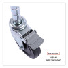 Optional Casters For Wire Shelving, Hooded Design With Integrated Bumpers, Grip Ring Stem, 5" Wheel, Black, 4/Set (2 Locking)