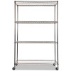 Nsf Certified 4-Shelf Wire Shelving Kit With Casters, 48w X 18d X 72h, Silver