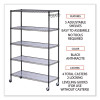 5-Shelf Wire Shelving Kit With Casters And Shelf Liners, 48w X 18d X 72h, Black Anthracite