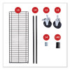 5-Shelf Wire Shelving Kit With Casters And Shelf Liners, 48w X 18d X 72h, Black Anthracite