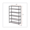Nsf Certified 6-Shelf Wire Shelving Kit, 48w x 18d x 72h, Black