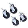 Optional Casters For Wire Shelving, Grip Ring Stem, 3" Wheel, Black, 4/Set (2 Locking)