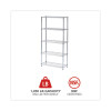 Residential Wire Shelving, Five-Shelf, 36w X 14d X 72h, Silver