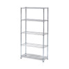 Residential Wire Shelving, Five-Shelf, 36w X 14d X 72h, Silver